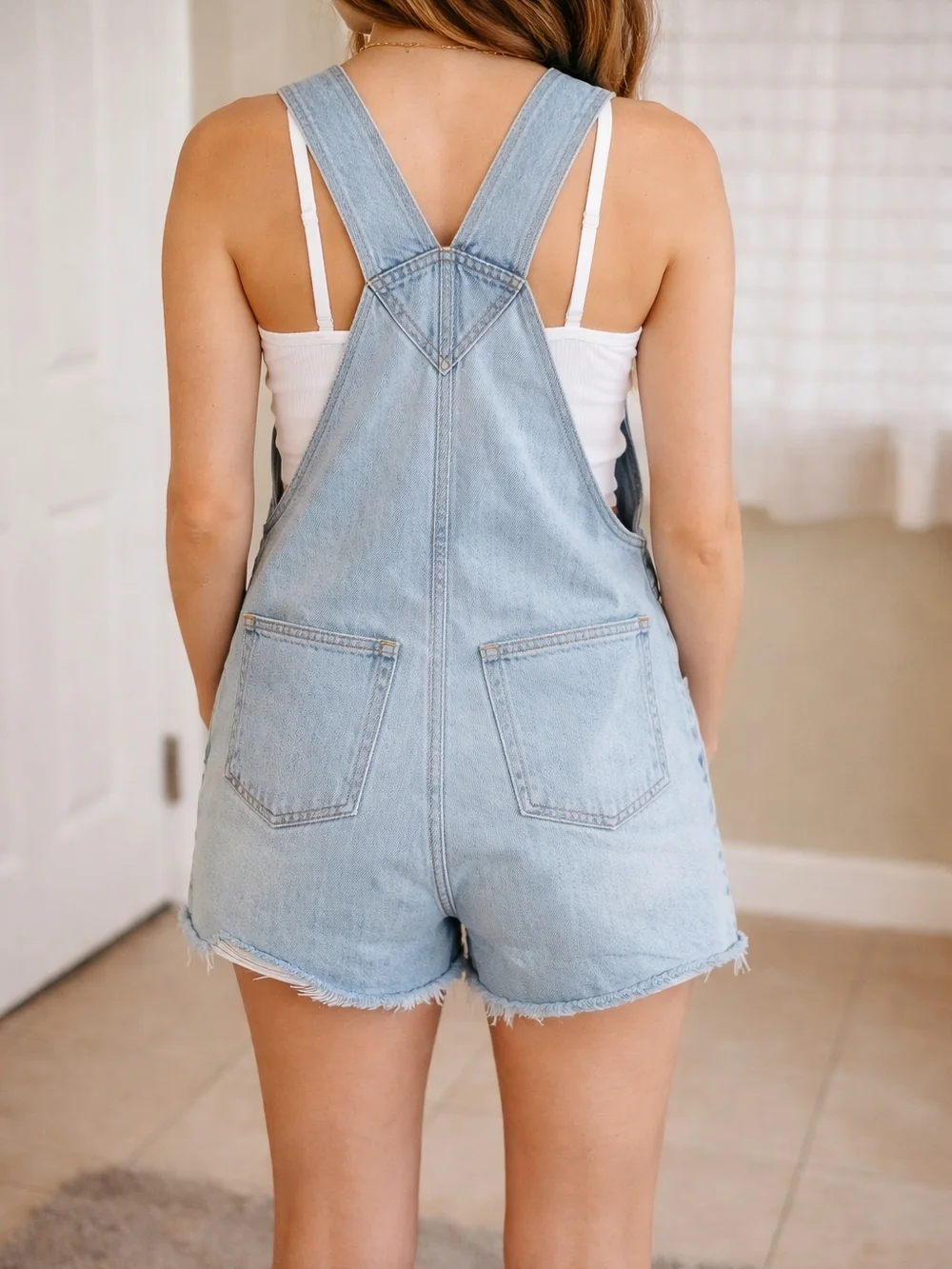 Wild Fable Denim Short Overalls – Light Wash | Size Medium - Picture 2 of 8